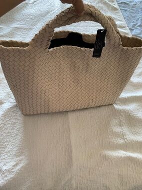 FALOR Cream Woven Tote Bag 

Made In Italy  large Fabric Woven Satchel